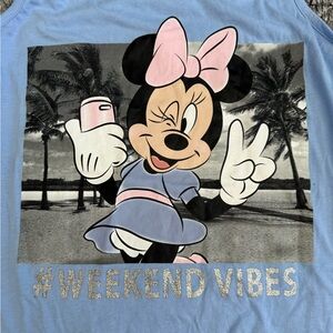 Disney Blue Minnie Mouse Weekend Vibes Tank Top
